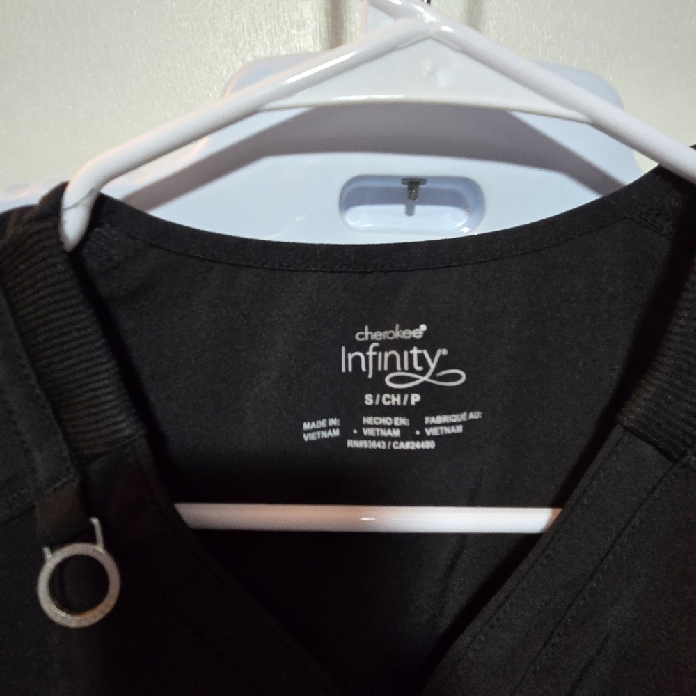 INFINITY Black Womens Scrub Shirt - Picture 2 of 6